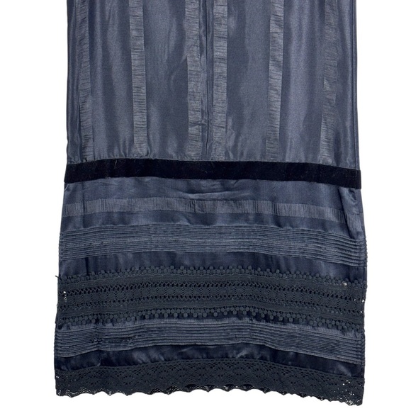 ANNA SUI x TARGET DROP WAIST INKY BLUE BLACK COQUETTE VELVET LACE SHIFT DRESS - Picture 8 of 14